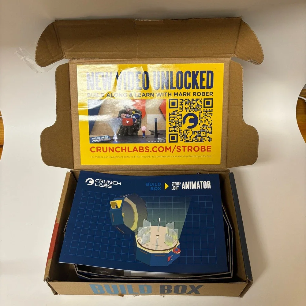 CrunchLabs Strobe Light Animator Build Box by Mark Rober STEM Toy DIY OPEN BOX